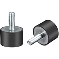 uxcell - Soportes de goma de rosca M8- aisladores de vibración- amortiguador cilíndrico con tachuelas de 30 x 20 mm- 2…
